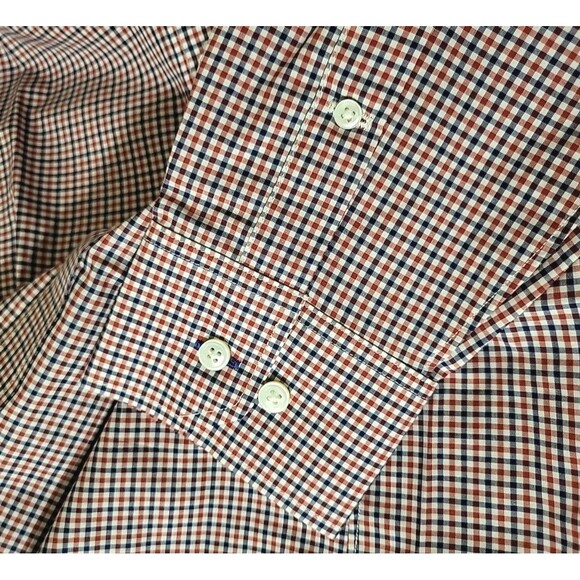 Bonobo Wear Mens Patriotic Plaid Button-Up Shirt Red Blue College 39in Chest New - Picture 7 of 8